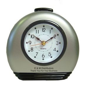 Round Desk Alarm Clock with Snooze and Light
