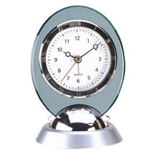 Oval Quartz Movement Alarm Clock with Sweep Second Hand