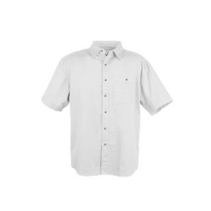 Men's 100% Cotton Twill Short Sleeve Shirt (WHITE) (XS-5XL)