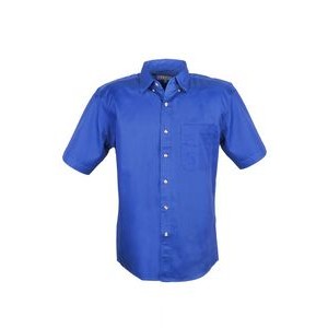 MEN EASY CARE COTTON BLEND DRESS SHIRTS SHORT Sleeve Tall (Powder Blue) (LT-3XLT)