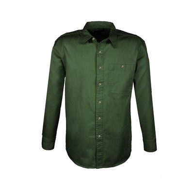 Men's 100% Cotton Twill Long Sleeve Shirt Tall (GREEN) (LT-3XLT)