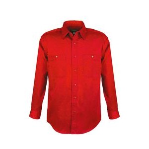 Men's Cotton Blend Twill Long Sleeve Shirts (RED) (XS-5XL)