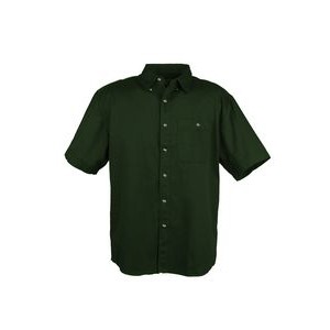 Men's 100% Cotton Twill Short Sleeve Shirt Tall (Green) (LT-3XLT)
