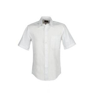 Men's Cotton Blend Oxford Short Sleeve Shirt (White) (2XS-5XL)