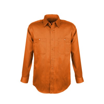 Men's Cotton Blend Twill Long Sleeve Shirts Tall (ORANGE) (LT-3XLT)