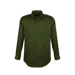Men's Cotton Blend Twill Long Sleeve Shirt Tall (GREEN) (LT-3XLT)