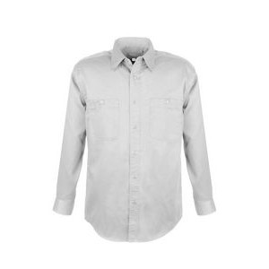 Men's Cotton Blend Twill Long Sleeve Shirts (WHITE) (XS-5XL)