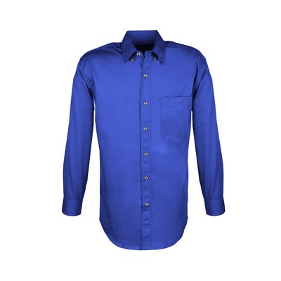 MEN EASY CARE COTTON BLEND DRESS SHIRTS Long Sleeve(Blue) ( S-4XL)