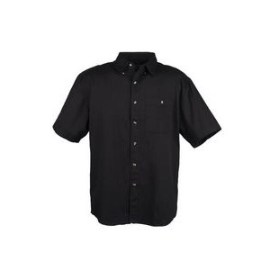 Men's 100% Cotton Twill Short Sleeve Shirt (Black) (XS-5XL)
