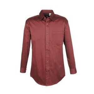 Men's solid Stretch shirts Long Sleeve(RED) (S-4XL)