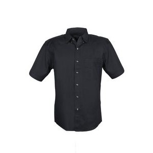 MEN EASY CARE COTTON BLEND DRESS SHIRTS SHORT Sleeve Tall (Black) (LT-3XLT)