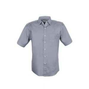 MEN EASY CARE COTTON BLEND DRESS SHIRTS SHORT Sleeve Tall (Grey) (LT-3XLT)