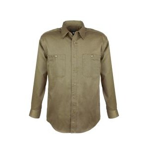 Men's Cotton Blend Twill Long Sleeve Shirt Tall (BEIGE) (LT-3XLT)