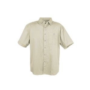 Men's 100% Cotton Twill Short Sleeve Shirt Tall (Stone) (LT-3XLT)