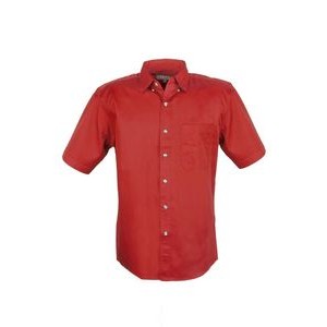 MEN EASY CARE COTTON BLEND DRESS SHIRTS SHORT Sleeve Tall (Red) (LT-3XLT)