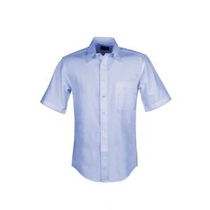 Men's 100% Cotton Oxford Short Sleeve Shirt Tall (Blue) (LT-3XLT)