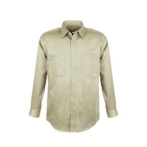 Men's Cotton Blend Twill Long Sleeve Shirts (STONE) (XS-5XL)