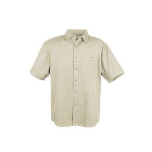 Men's 100% Cotton Twill Short Sleeve Shirt (STONE) (XS-5XL)