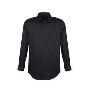 Men's Cotton Blend Twill Long Sleeve Shirts Tall (Black) (LT-3XLT)