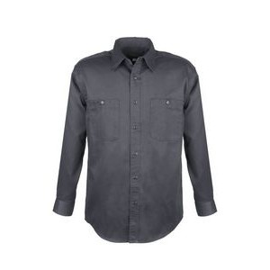 Men's Cotton Blend Twill Long Sleeve Shirts (GREY) (XS-5XL)