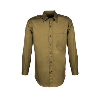 MEN EASY CARE COTTON BLEND DRESS SHIRTS Long Sleeve(Khaki) ( S-4XL)