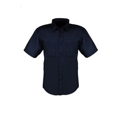 Men's Cotton Blend Twill Short Sleeve Shirt Tall (Navy) (LT-3XLT)
