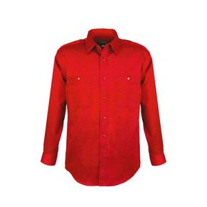 Men's Cotton Blend Twill Long Sleeve Shirt Tall (Red) (LT-3XLT)