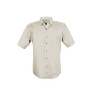 MEN EASY CARE COTTON BLEND DRESS SHIRTS SHORT Sleeve Tall (Khaki) (LT-3XLT)