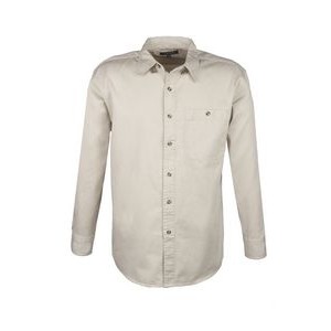 Men's 100% Cotton Twill Long Sleeve Shirt Tall (Stone) (LT-3XLT)