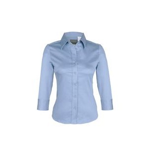 Ladies solid Stretch shirts (BLUE) (XS-2XL)