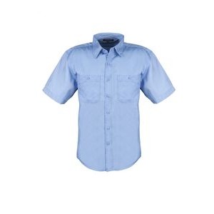 Men's Cotton Blend Twill Short Sleeve Shirt Tall (BLUE) (LT-3XLT)