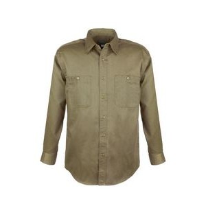 Men's Cotton Blend Twill Long Sleeve Shirts (BEIGE) (XS-5XL)
