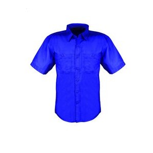 Men's Cotton Blend Twill Short Sleeve Shirt Tall (Royal) (LT-3XLT)