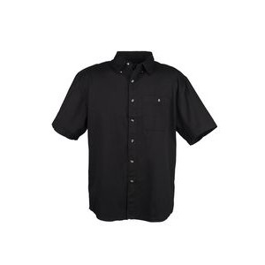 Men's 100% Cotton Twill Short Sleeve Shirt Tall (Black) (LT-3XLT)