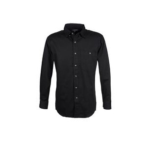 Men's 100% Cotton Twill Long Sleeve Shirt Tall (Black) (LT-3XLT)