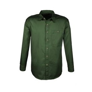 Men's 100% Cotton Twill Long Sleeve Shirt (GREEN) (XS-5XL)