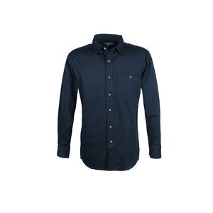 Men's 100% Cotton Twill Long Sleeve Shirt Tall (Navy Blue) (LT-3XLT)