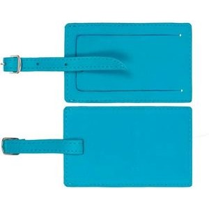 Ashlin® Designer Toledo Teal Blue Rectangular Luggage Bag Tag w/Adjustable Strap