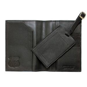 Ashlin® Designer Oklahoma Midnight Black RFID Blocking Passport Wallet & Luggage Tag