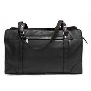 Ashlin® Designer Carlton Ladies Midnight Black Briefcase w/Shoulder Straps