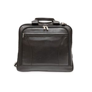 Ashlin® Designer Alaster Midnight Black Laptop Briefcase w/Front Organizer