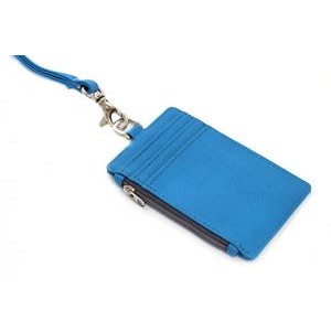 Ashlin® Designer Cerulean Blue Aulora I.D. Holder Lanyard Zippered Case