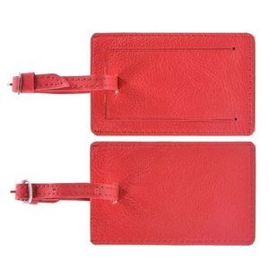 Ashlin® Designer Toledo British Tan Rectangular Luggage Bag Tag w/Adjustable Strap