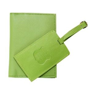 Ashlin Designer Oklahoma Lime Green RFID Blocking Passport Wallet & Luggage Tag