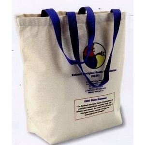 Natural Super Tote Bag w/ Colored Handle