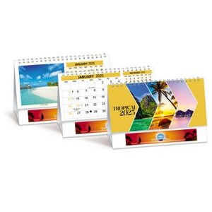Tropical Double View Desk Calendar