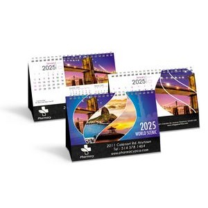 World Scenic Double View Desk Calendar
