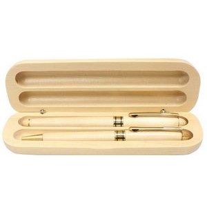 Wooden Montiblu 2 Piece Pen/Pencil Set-Maplewood