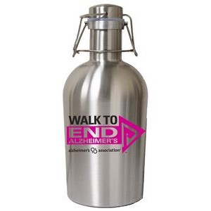 64 Oz. Single Wall Stainless Steel Beer Growler with Swing Top