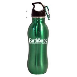 20 Oz. Concave Grip Stainless Steel Water Bottle with Carabiner